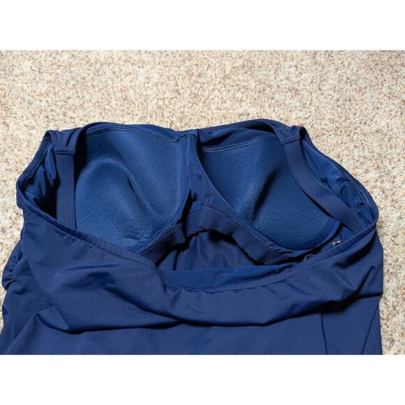 Lands' End swim tankini top, size , size 2X, Navy Blue Scoop neck, flutter - Picture 6 of 7